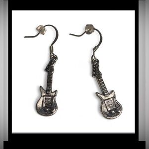Costume Guitar Pierced Earrings #7661